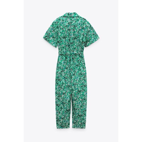 Zara Floral Printed Cotton Jumpsuit - Picture 11 of 13